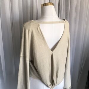 Oversized Distressed Backless Lightweight Sweater